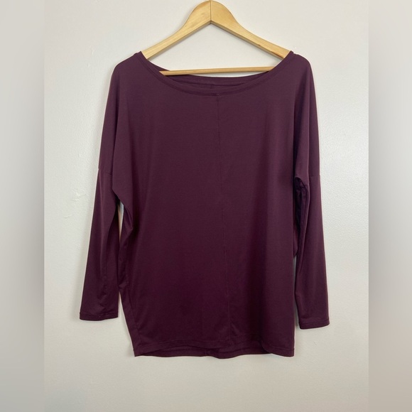 Athleta Essence Flow Dolman Long Sleeve Shirt Top Relaxed Fit Boat Neck - Picture 6 of 8